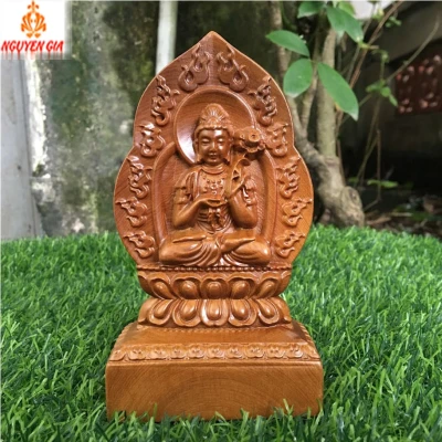 Phật bản mệnh tuổi Ngọ Đại Thế Chí Bồ Tát  gỗ bách xanh để ô tô bàn làm việc