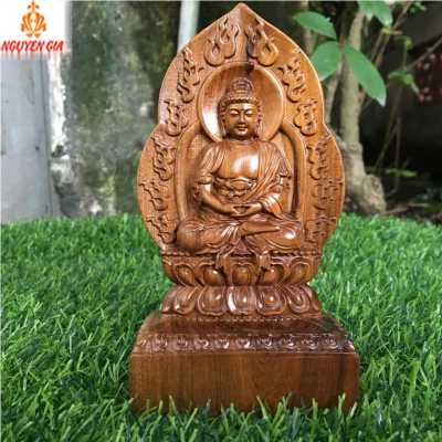 Phật bản mệnh tuổi Mùi tuổi Thân Như Lai Đại Nhật gỗ bách xanh để ô tô bàn làm việc