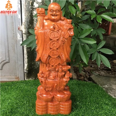 Tượng Di Lặc Ngũ Phúc Chúc Phúc cao 50 Gỗ Hương