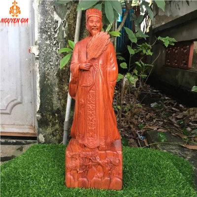 Tượng khổng minh gỗ Hương cao 50 cm