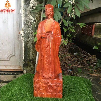 Tượng khổng minh gỗ Hương cao 60 cm