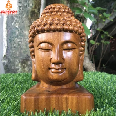 Diện phật gỗ Bách Xanh cao 15 cm