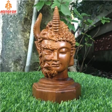 Tượng phật thiện ác gỗ bách xanh