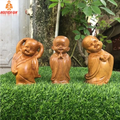 Bộ tượng tam tâm (Tâm- Trí -Tịnh) gỗ Bách Xanh