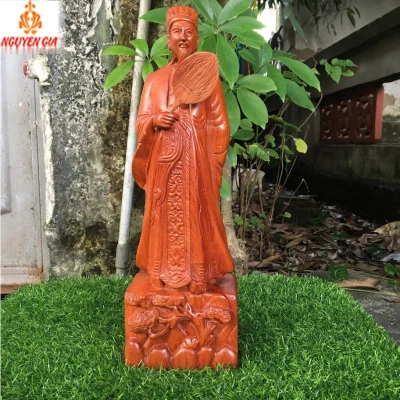 Tượng khổng minh gia cát lượng gỗ Hương cao 40 cm