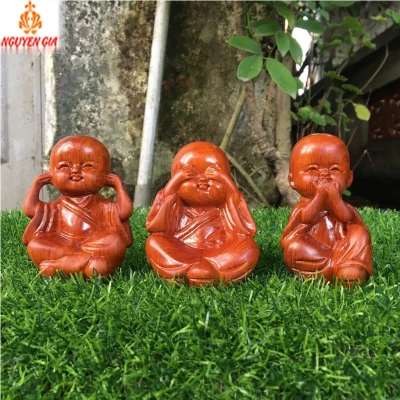 Bộ tượng tam không bằng gỗ Hương (mẫu mới)