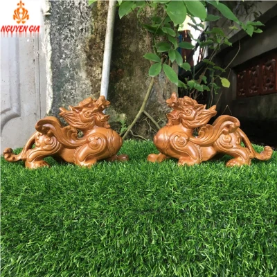 Tỳ hưu phong thủy gỗ bách xanh 20 cm