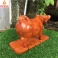 Tượng trâu phong thủy đứng núi tiền bằng gỗ Hương ngang 30 cm (Đế ghép)