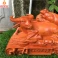 Tượng trâu phong thủy Vạn Sự Như Ý gỗ Hương ngang 29 cm