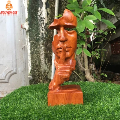 Tượng Im Lặng là Vàng Gỗ Hương