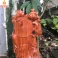 Tượng Di Lặc ngũ phúc Vác Cành Đào cao 50 Gỗ Hương