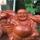 Tượng Di Lặc kéo bao tiền nhất Phúc ngang 40 Gỗ Hương