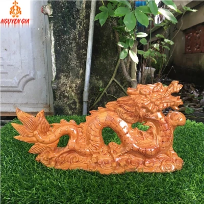 Tượng rồng phong thủy bằng gỗ hương ngang 30cm