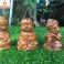 Bộ tượng tam thiền mini để ô tô gỗ Bách Xanh