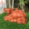 Tượng trâu phong thủy - Tiểu đồng cưỡi Trâu bằng gỗ Hương ngang 30 cm