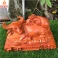 Tượng trâu phong thủy Vạn Sự Như Ý gỗ Hương ngang 29 cm