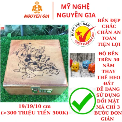 Hộp đựng tiền tiết kiệm 2 ngăn cỡ lớn có khóa số tiện lợi mẫu Vịt Donald và chuột Mickey