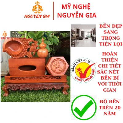 Combo bộ khay trà gỗ Hương (5 sản phẩm) GTĐ-01