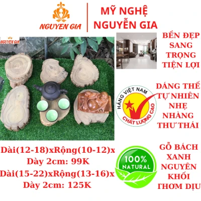 Khay trà gỗ nguyên khối độc ẩm- đế để ấm trà- đế kê tượng cây cảnh bằng gỗ bách xanh