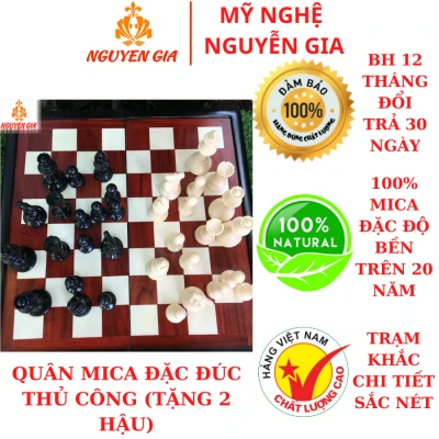 (Tặng 2 hậu) Quân cờ vua mica mẫu mới (Không bao gồm bàn)