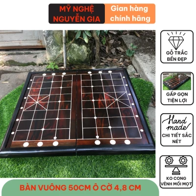 Bàn cờ tướng gỗ Trắc siêu bền đẹp (gấp gọn để quân bên trong-Mặt ghép)