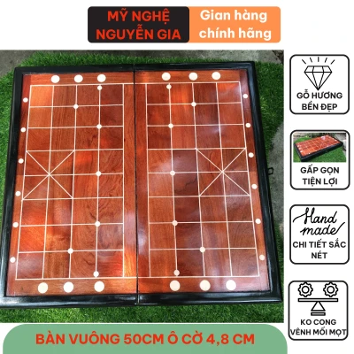 Bàn cờ tướng gỗ Hương siêu bền đẹp (gấp gọn để quân bên trong- Mặt ghép)