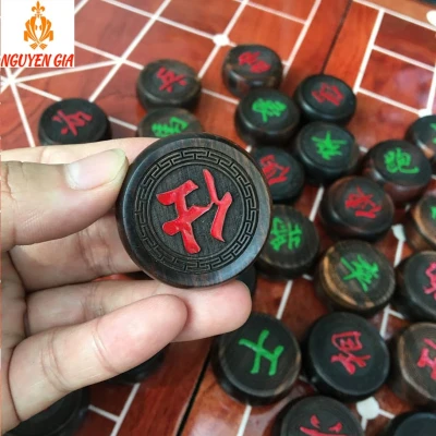 Quân cờ tướng đẹp bằng gỗ Mun đường kính 4cm