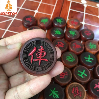 Quân cờ tướng đẹp bằng gỗ Cẩm đường kính 4 cm