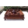 Khay trà gỗ Trắc Lưỡng Long 36 × 26 cm để mộc