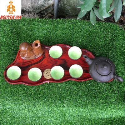 Khay trà gỗ Trắc nguyên khối KT45x18  (không bao gồm phụ kiện và ấm chén)