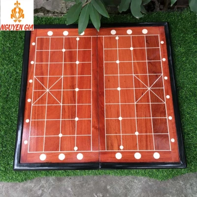 Bàn cờ tướng Cỡ Lớn gỗ Hương mẫu Hoa Mai siêu bền đẹp (gấp gọn để quân bên trong- Mặt ghép)