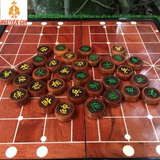 Bộ cờ tướng cao cấp bàn gỗ Hương gấp gọn quân cờ 2 mặt gỗ Hương