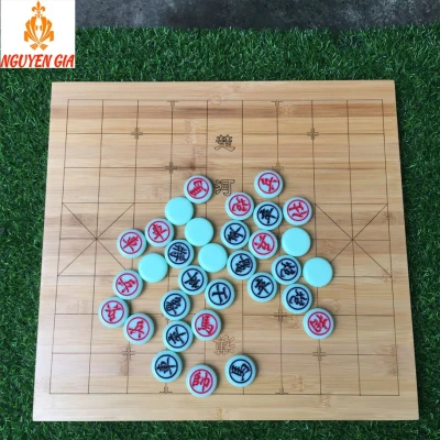 Bộ Cờ Tướng Đẹp Bàn Cờ Gỗ Trúc Quân Cờ Tướng Nhựa Melaminexanh ngọc