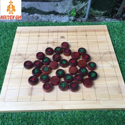 Bộ Cờ Tướng Bàn Cờ Tướng Gỗ Trúc Quân Gỗ Hương cao cấp