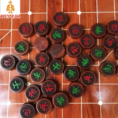 Bộ cờ tướng bàn cờ gỗ Hương quân gỗ Cẩm đường kính 4 cm