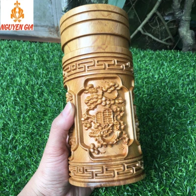 Ống đựng nhang bằng gỗ Bách Vàng (Bách Xanh Nghệ An)