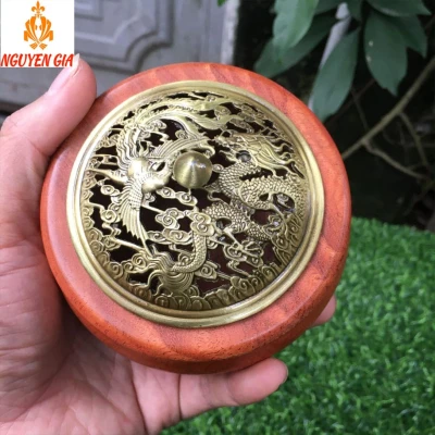 Lư xông trầm bằng gỗ hương mẫu long phụng