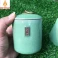 Hộp Trà Bằng Gốm Sứ Cao Cấp Men Rạn Giả Đá Hình Trụ Xanh Lá