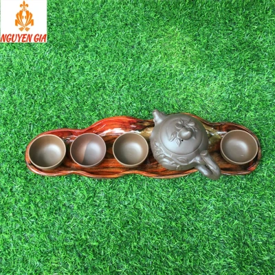 Khay trà gỗ Trắc nguyên khối KT40x11 (không bao gồm phụ kiện và ấm chén)