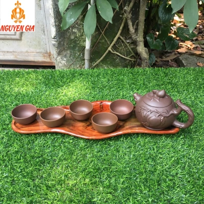 Khay trà gỗ Trắc nguyên khối KT40x14 (không bao gồm phụ kiện và ấm chén)