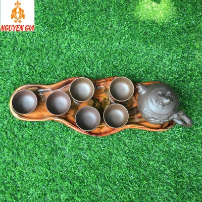 Khay trà gỗ Trắc nguyên khối KT40x14  (không bao gồm phụ kiện và ấm chén)