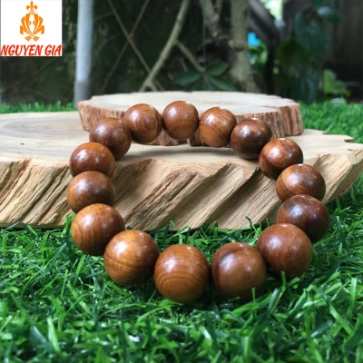 Vòng gỗ Bách Xanh 14 mm thơm mát mang lại may mắn bình an