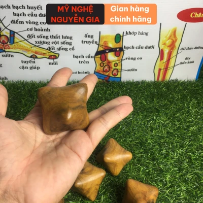 Dụng Cụ Massage Bấm Huyệt 6 Điểm Bằng Gỗ Bách Xanh – Kích Hoạt Sức Khỏe, Thư Giãn Tinh Thần