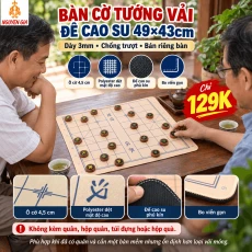 Bàn Cờ Tướng Vải Đế Cao Su Chống Trượt 49×43cm – Dày 3mm