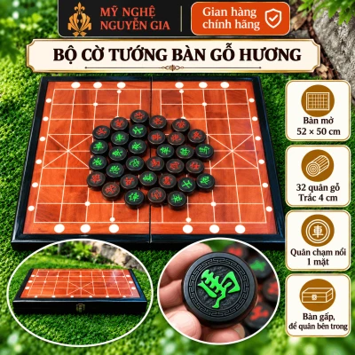 Bộ Cờ Tướng Bàn Hương Gấp, Quân Trắc 4 cm Một Mặt