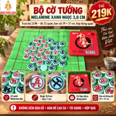 Bộ Cờ Tướng Melamine Xanh Ngọc 3,8cm – Bàn Vải 39×37cm