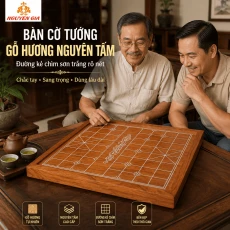 Bàn Cờ Tướng Cao Cấp Gỗ Hương Nguyên Tấm – Kẻ Chìm Sơn Trắng