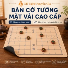 Bàn Cờ Tướng Vải Đế Cao Su Chống Trượt 49x42cm