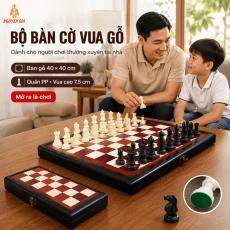 Bộ Cờ Vua Bàn Gỗ Hương – Quân PP 7,5cm
