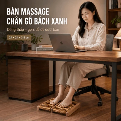 Bàn Massage Chân Gỗ Bách Xanh Dáng Thấp - Gọn, Dễ Để Dưới Bàn